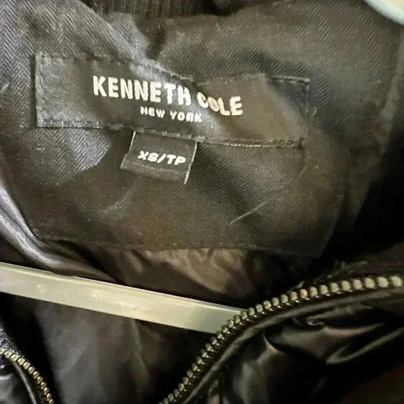 Kenneth Cole Womens Brushed Twill Hooded Black Coat Size XSmall B9315 - Picture 13 of 14